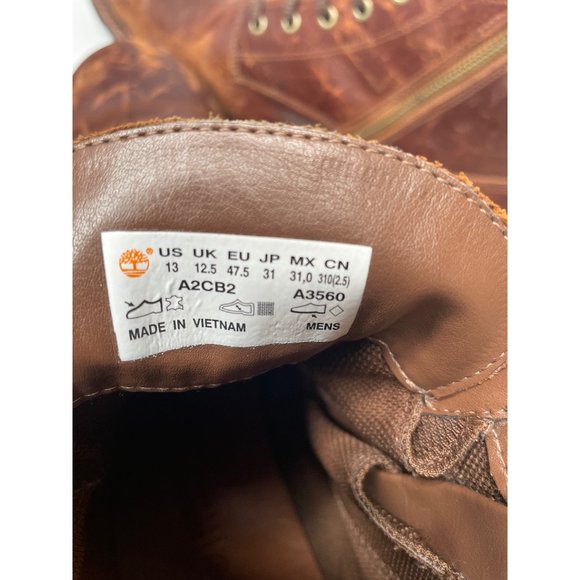 Timberland men's boot mirrorfit system ankle boot lace up side zip brown leather - Picture 7 of 9